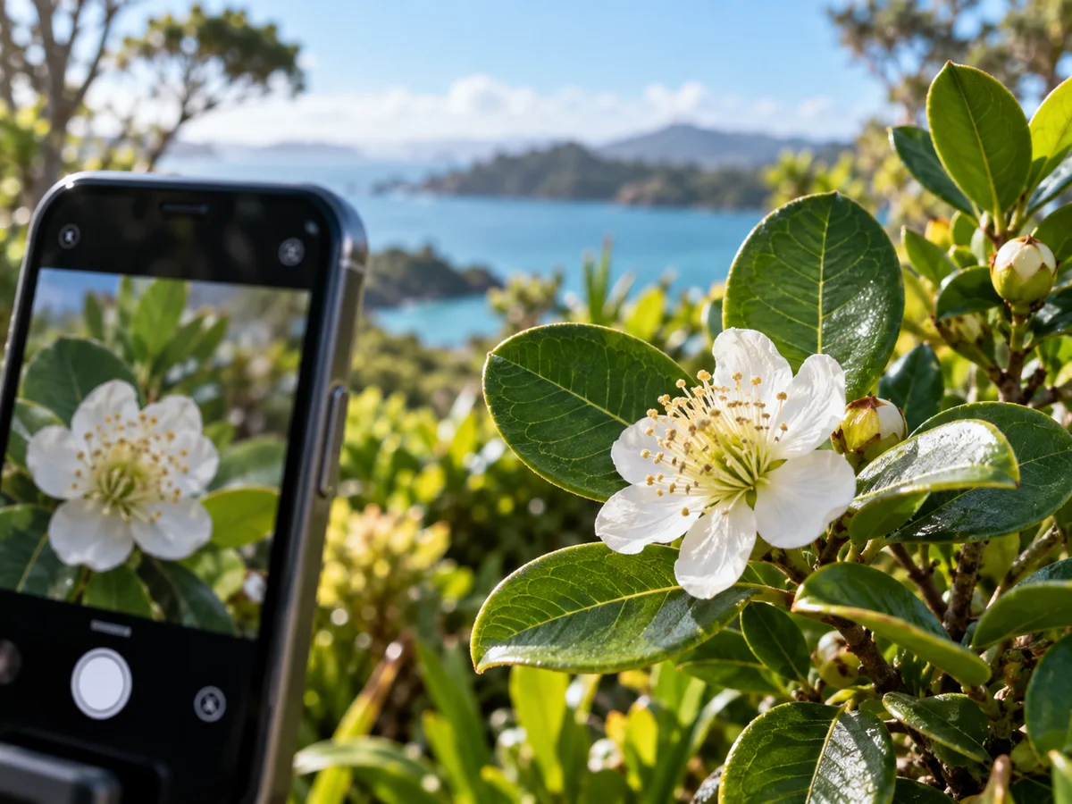 A phone identifying a healthy plant